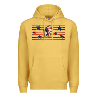Antique Gold patriotic native american headdress 16oz libbey cup Premium Hoodie - HRA Design Shop