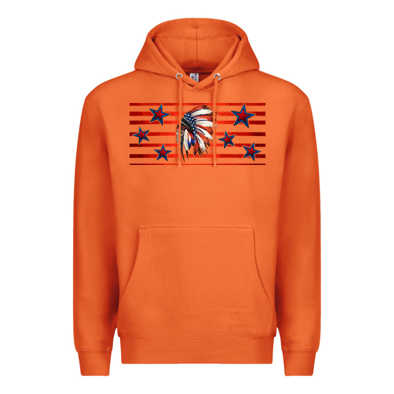 Patriotic Native American Headdress 16oz Libbey Cup Premium Hoodie by HRA Design Shop | Teevron