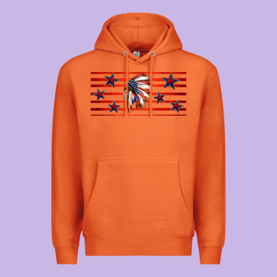 Patriotic Native American Headdress 16oz Libbey Cup Premium Hoodie Designed By Hra Design Shop