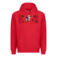 Red patriotic native american headdress 16oz libbey cup Premium Hoodie - HRA Design Shop
