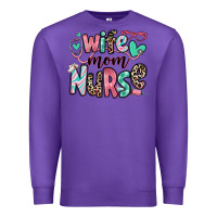 Purple wife mom nurse Premium Sweatshirt - RanaPortraitStore