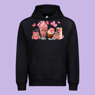 Floral Coffee Cups Urban Hoodie Designed By Jahusdesignshop