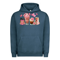 Pigment Midnight Navy floral coffee cups Urban Hoodie - JahusDesignShop