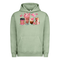 Pigment Oil Green floral coffee cups Urban Hoodie - JahusDesignShop