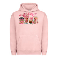 Pigment Salmon floral coffee cups Urban Hoodie - JahusDesignShop