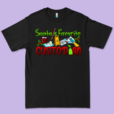 Santa's Favorite Custodian Premium Tee Designed By Lillyallendesigns