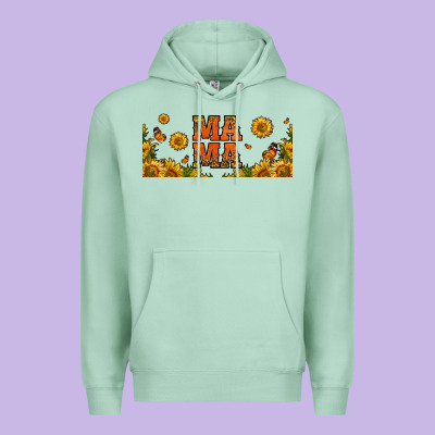 Sunflowers And Butterflies Mama 16oz Libbey Cup Premium Hoodie Designed By Hra Design Shop
