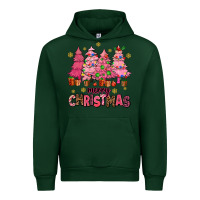 Forest Green pink christmas trees Urban Hoodie - AdoDesignShop