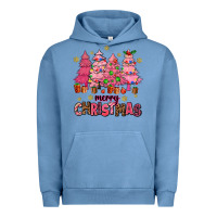 Pigment Pebble Blue pink christmas trees Urban Hoodie - AdoDesignShop