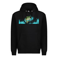 Black jumping bass fishing 16oz libbey cup Premium Hoodie - HRA Design Shop