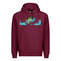 Burgundy jumping bass fishing 16oz libbey cup Premium Hoodie - HRA Design Shop