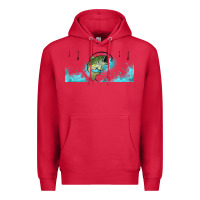 Cardinal jumping bass fishing 16oz libbey cup Premium Hoodie - HRA Design Shop