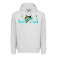 Dove Grey jumping bass fishing 16oz libbey cup Premium Hoodie - HRA Design Shop