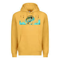 Mustard jumping bass fishing 16oz libbey cup Premium Hoodie - HRA Design Shop