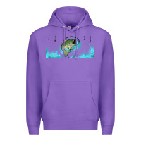 Purple jumping bass fishing 16oz libbey cup Premium Hoodie - HRA Design Shop