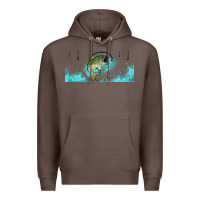 Coffee jumping bass fishing 16oz libbey cup Premium Hoodie - HRA Design Shop