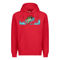 Red jumping bass fishing 16oz libbey cup Premium Hoodie - HRA Design Shop