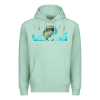 Seafoam jumping bass fishing 16oz libbey cup Premium Hoodie - HRA Design Shop