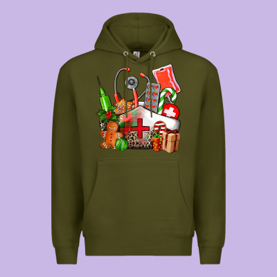 Nurse  And Christmas Premium Hoodie Designed By Adodesignshop