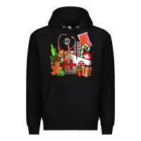 Black nurse  and christmas Premium Hoodie - AdoDesignShop
