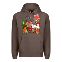 Coffee nurse  and christmas Premium Hoodie - AdoDesignShop