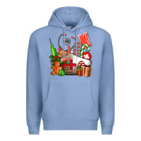 Colony Blue nurse  and christmas Premium Hoodie - AdoDesignShop