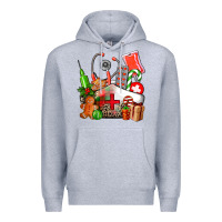 Heather Grey nurse  and christmas Premium Hoodie - AdoDesignShop