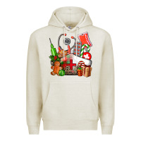 Oatmeal Heather nurse  and christmas Premium Hoodie - AdoDesignShop