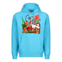 Ocean Blue nurse  and christmas Premium Hoodie - AdoDesignShop