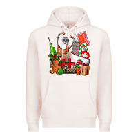 Pale Pink nurse  and christmas Premium Hoodie - AdoDesignShop