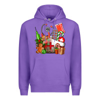 Purple nurse  and christmas Premium Hoodie - AdoDesignShop