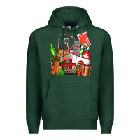 Sports Green nurse  and christmas Premium Hoodie - AdoDesignShop