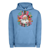 Pigment Pebble Blue merry christmas santa Urban Hoodie - AdoDesignShop