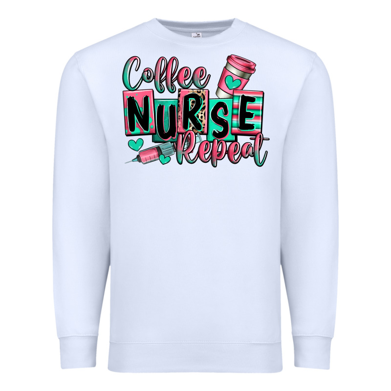 Coffee Nurse Repeat Premium Sweatshirt by RanaPortraitStore | Teevron