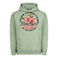Pigment Oil Green there was jesus Urban Hoodie - JahusDesignShop