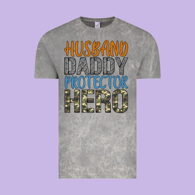 Husband Daddy Protector Hero Vintage Tee Designed By Artiststas