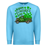 Ocean Blue happy st. patricks day shamrock farm truck Premium Sweatshirt - RanaPortraitStore