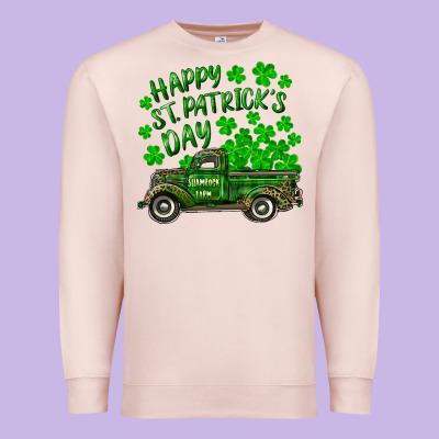 Premium Sweatshirt happy st. patricks day shamrock farm truck