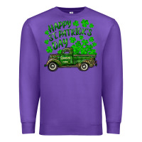 Purple happy st. patricks day shamrock farm truck Premium Sweatshirt - RanaPortraitStore