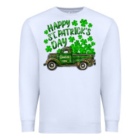 White happy st. patricks day shamrock farm truck Premium Sweatshirt - RanaPortraitStore