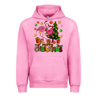 Fuchsia Pink flamingo merry christmas Urban Hoodie - AdoDesignShop