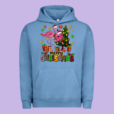 Flamingo Merry Christmas Urban Hoodie Designed By Adodesignshop