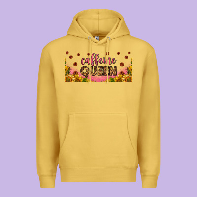 Caffeine Queen 16oz Libbey Cup Premium Hoodie Designed By Hra Design Shop