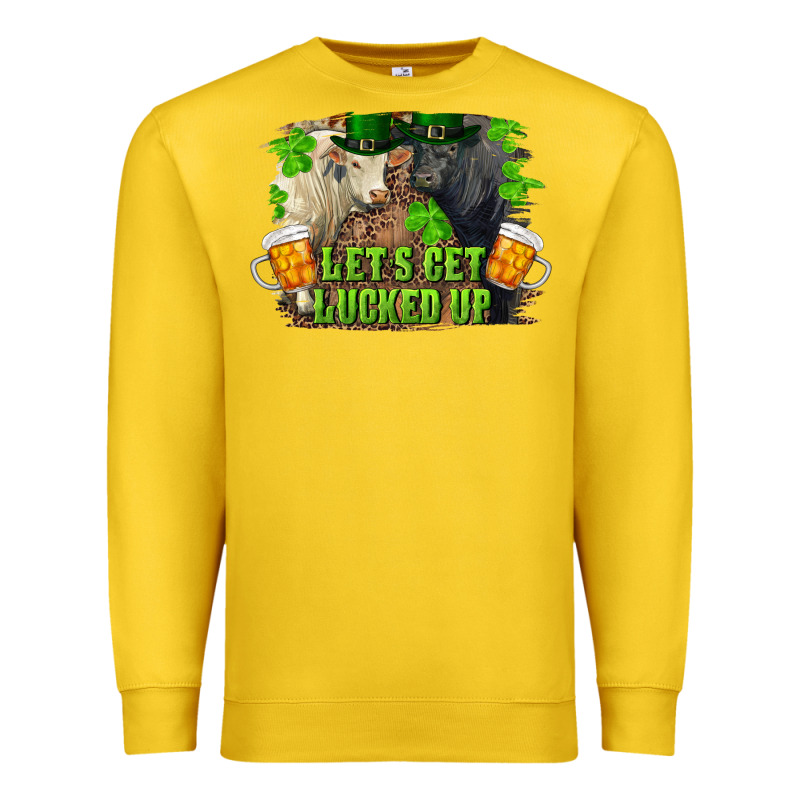 Lets Get Lucked Up Charolais And Black Angus Bull Premium Sweatshirt by RanaPortraitStore | Teevron