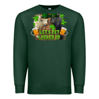 Sports Green lets get lucked up charolais and black angus bull Premium Sweatshirt - RanaPortraitStore