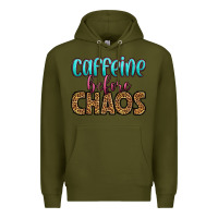 Army Green caffeine before chaos Premium Hoodie - HRA Design Shop