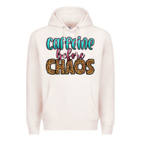 Pale Pink caffeine before chaos Premium Hoodie - HRA Design Shop