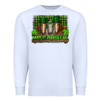 White happy st. patricks day horses with leprechaun Premium Sweatshirt - RanaPortraitStore