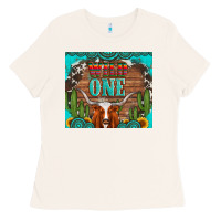 Bone wild one longhorn gemstones cactus and sunflowers Ladies Tee - Artiststas