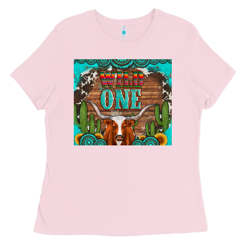 Wild One Longhorn Gemstones Cactus And Sunflowers Ladies Tee by Artiststas | Teevron